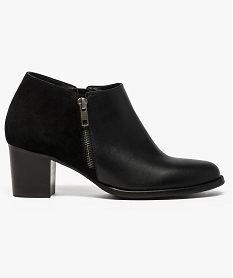 GEMO Low boots bimatières en cuir Noir