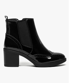 GEMO Bottines vernies à talon noir vif