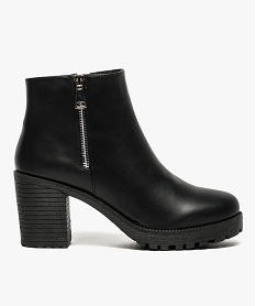 GEMO Boots à semelle crantée avec zip décoratif Noir