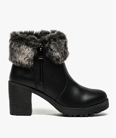 GEMO Boots à semelle crantée avec col Noir