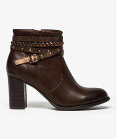 GEMO Boots multibrides à talon haut marron standard
