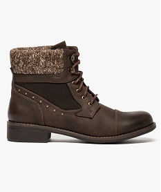 GEMO Bottine montante à col chaussette marron standard