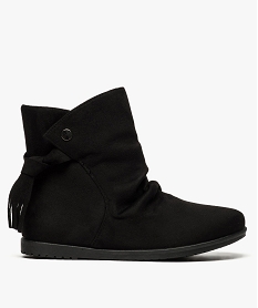 GEMO Boots femme avec pompon sur le côté Noir
