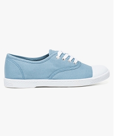 GEMO Baskets en toile avec lacets et bout renforcé femme bleu standard