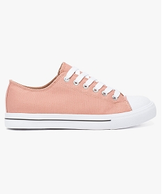 GEMO Baskets femme en toile à bout renforcé fermeture lacets rose standard
