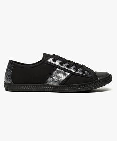 GEMO Tennis basses en toile à détails irisés noir standard
