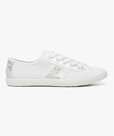 GEMO Tennis basses en toile à détails irisés blanc standard