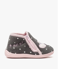 chaussons bebe fille imprime etoiles et broderie renard gris7697601_1