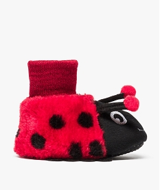 chaussons bebe peluche fantaisie forme coccinelle rouge7699001_1