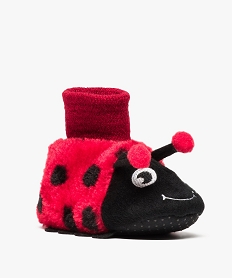 chaussons bebe peluche fantaisie forme coccinelle rouge7699001_2