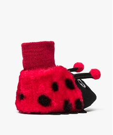 chaussons bebe peluche fantaisie forme coccinelle rouge7699001_4