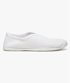 chaussons rythmiques en toile unie avec elastique blanc7702301_1