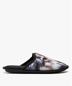 GEMO Chaussons garçon forme mules motif loup noir standard