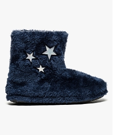 GEMO Chaussons boots femme motifs étoiles pailletés Bleu