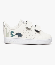 GEMO Baskets basses à scratch avec motifs dinosaures - Adidas Blanc
