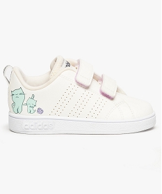 GEMO Baskets basses à scratch colorés - Adidas Blanc