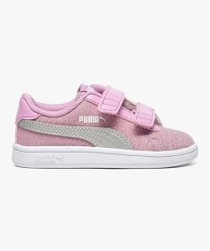 GEMO Basket pailletée à 2 brides scratchs - Puma Rose