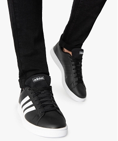 GEMO Baskets homme bicolores à lacets - Adidas Grand Court Base Noir