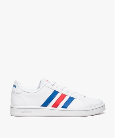 GEMO Baskets homme à lacets bandes bicolores - Adidas Grand Court Base blanc standard