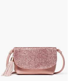 GEMO Sac à main pochette avec rabat pailleté Rose