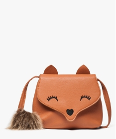 GEMO Sac à main pour enfant motif renard avec pompon Brun