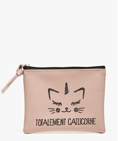 petite pochette imprimee chat licorne rose porte-monnaie et portefeuilles7730101_1