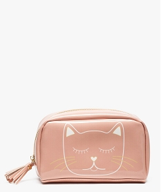 GEMO Trousse de toilette vernie motifs chats Rose