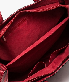 sac cabas double compartiment en faux-cuir rouge7734601_3
