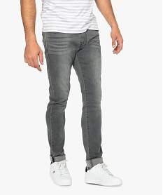 GEMO Jean homme slim taille haute Gris