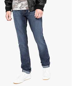 GEMO Jean homme straight stretch 5 poches Gris