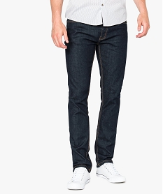 GEMO Jean homme straight stretch 5 poches Bleu