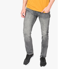 GEMO Jean homme straight stretch 5 poches Gris