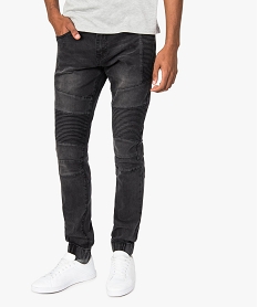 GEMO Pantalon slim pour homme avec empiècements texturés sur lavant Gris