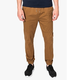 GEMO Pantalon jogger en toile marron vif