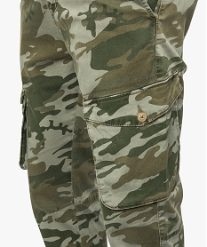 pantalon cargo imprime camouflage multicolore7748001_2