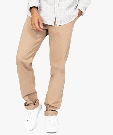 pantalon droit uni avec ceinture marron beige7749401_1