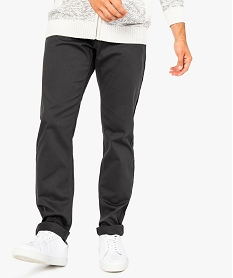 GEMO Pantalon uni stretch à coupe droite Gris