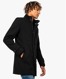 GEMO Manteau homme 34 côtelé avec parementures amovibles Noir