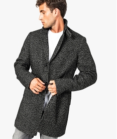 GEMO Manteau court pour homme en maille chinée Gris