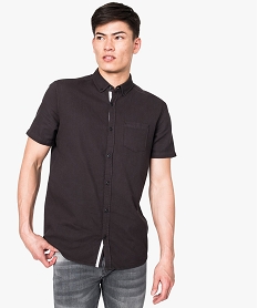 GEMO Chemise manches courtes texturée marron chine