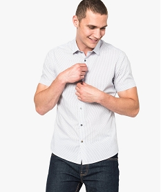 GEMO Chemise à manches courtes à fins motifs Imprimé