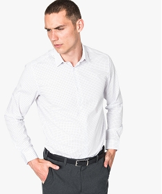 GEMO Chemise regular fit à fins motifs bleu vif