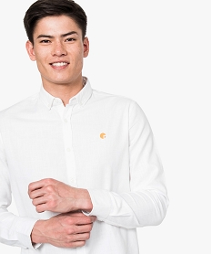 chemise legere avec motif brode blanc chemise manches longues7751701_2