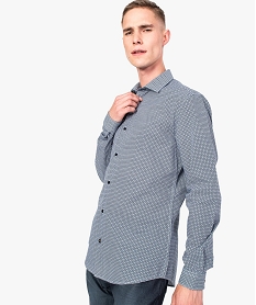 DERBY MARRON CHEMISE IMPRIME BLEU