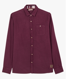 chemise unie en coton leger rouge chemise manches longues7752301_4
