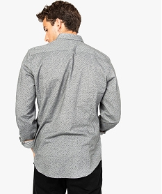 chemise slim grise a fins motifs imprime7752401_3