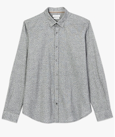 chemise slim grise a fins motifs imprime7752401_4