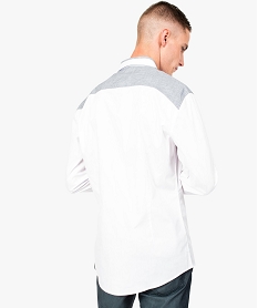 chemise manches longues a empiecements gris blanc7753101_3