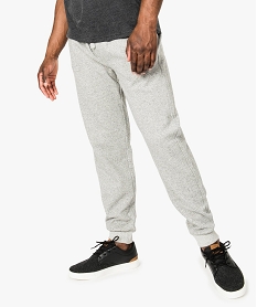 jogging homme en molleton uni gris7753501_1