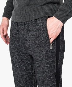 pantalon de jogging chine avec bandes laterales gris pantalons7753601_2